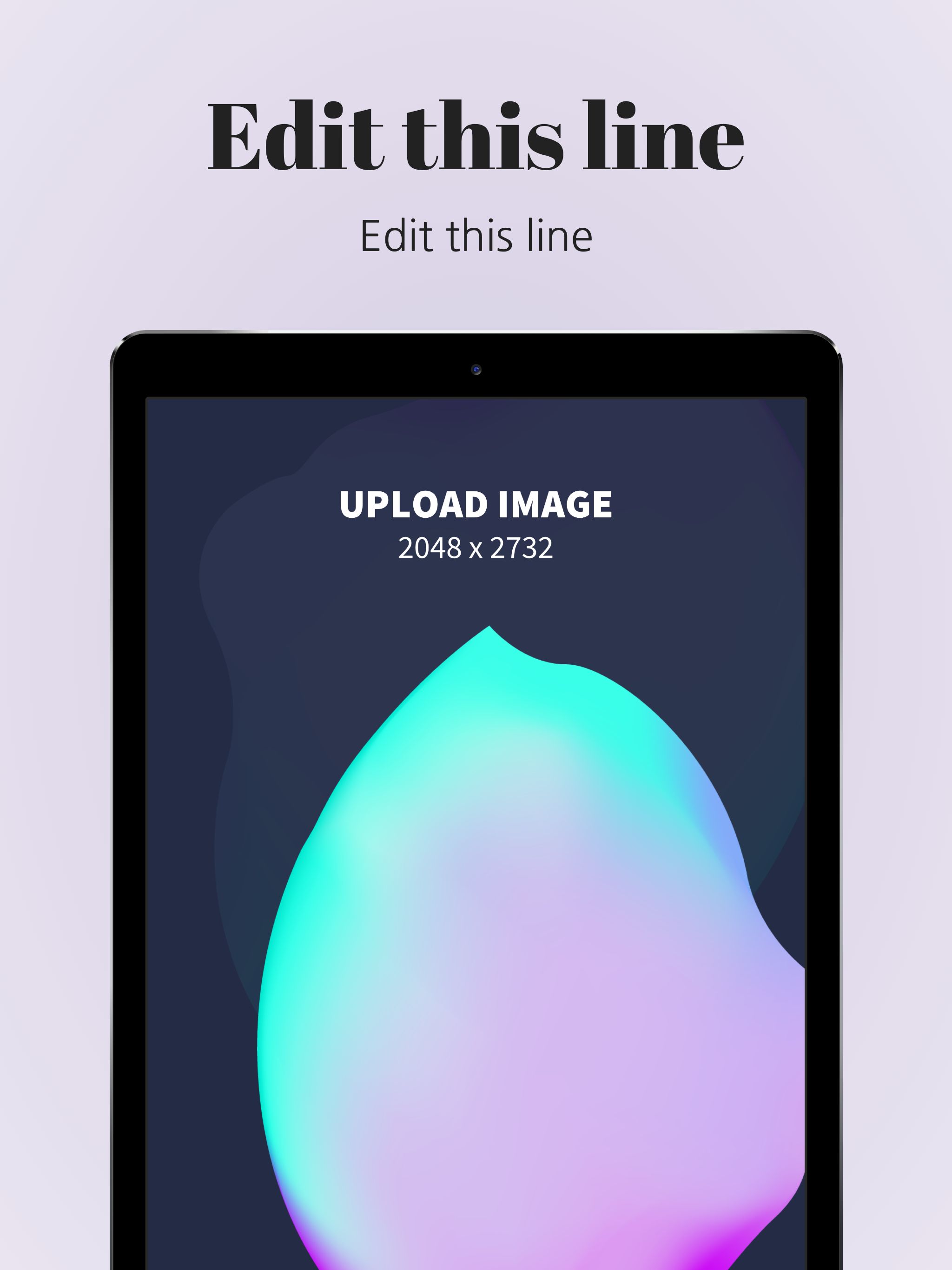 iPad Pro Screenshot 2 template. Quickly edit text, colors, images, and more for free.