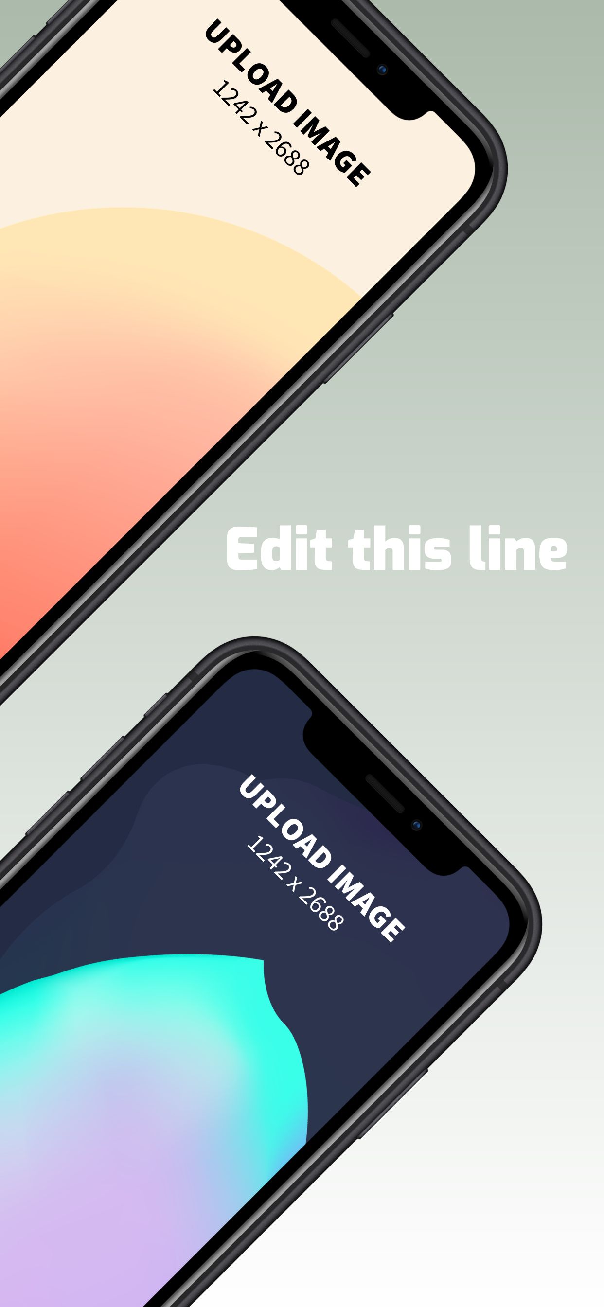iPhone XS Max Screenshot 13 template. Quickly edit fonts, text, colors, and more for free.