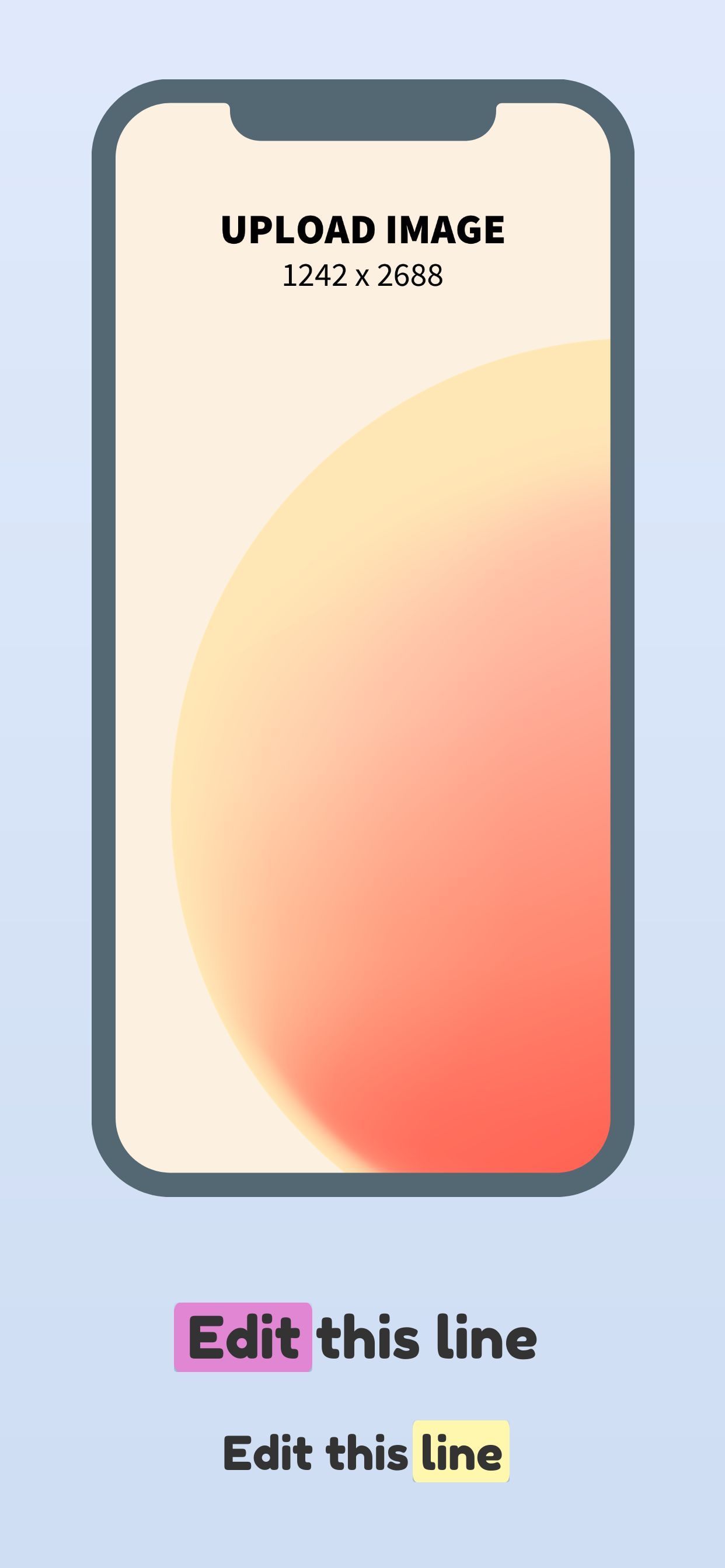 iPhone XS Max Screenshot 15 template. Quickly edit text, colors, images, and more for free.