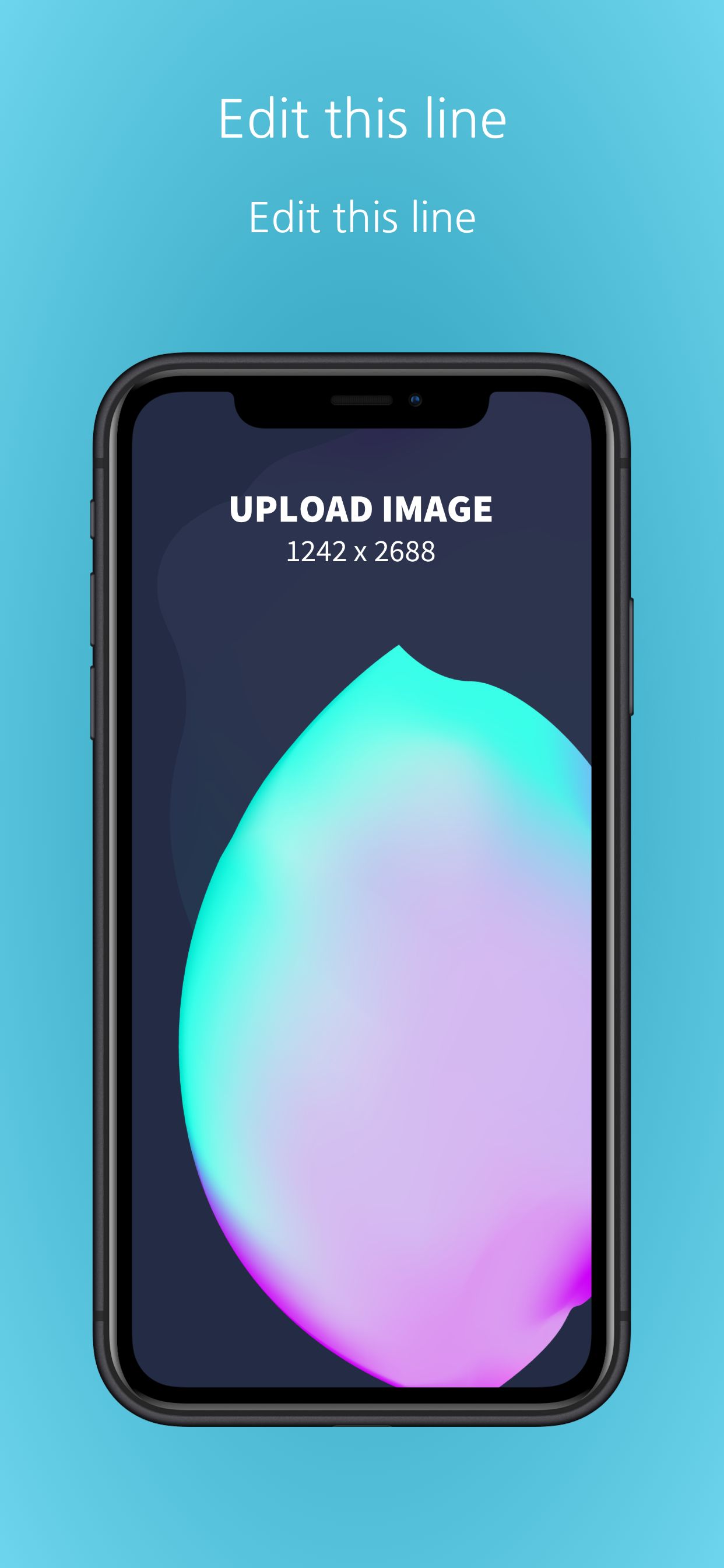 iPhone XS Max Screenshot 3 template. Quickly edit text, colors, images, and more for free.